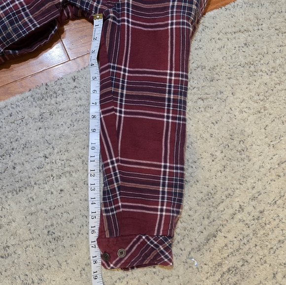 Dickies Plaid Hooded Zip-up Shacket with Navy Hood Large - Picture 7 of 10